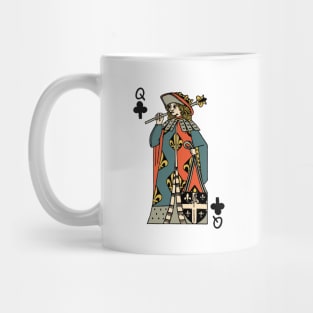 Antique Character of Playing Card Queen of Clubs Mug